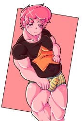 chad_steven diamond-shaped_pupils gay male male_only pink_steven shirt solo steven_quartz_universe steven_universe steven_universe_future underwear