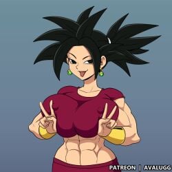 1girls alternate_breast_size avalewds breasts darksideava dragon_ball dragon_ball_super female female_only fusion kefla large_breasts muscle muscular muscular_female potara_earrings potara_fusion solo