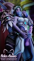 1futa 1girls 3d big_penis blizzard_entertainment blonde_hair blue_skin forsaken futanari green_hair handjob interspecies nekoanimo nude purple_skin sylvanas_windrunner tyrande_whisperwind undead undead_(warcraft) warcraft world_of_warcraft