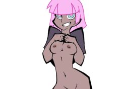 animated breasts dark-skinned_female dark_skin female flashing nipples pink_hair shirt shirt_lift the_pink_pirate