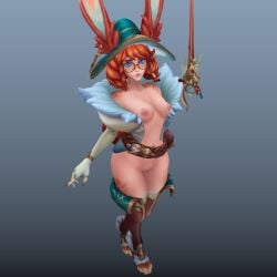 1girls 3d ass aurora_(league_of_legends) blue_eyes bottomless breasts breasts_out bunny bunny_ears bunny_girl bunny_tail crotch female female_focus female_only fit fit_female functionally_nude functionally_nude_female genitals glasses hair human league_of_legends lips naked naked_female ninfrock no_bra no_panties no_underwear nude_female pale_skin pale_skinned_female riot_games skinny_waist slim_waist small_breasts solo solo_female solo_focus topless uncensored white_skin white_skinned_female