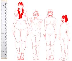 4girls anigoka barefoot breast_size_difference breasts cat_humanoid choker cleft_of_venus completely_nude completely_nude_female dungeon_meshi elf falin_touden falin_touden_(tallman) fat_mons feet female female_only female_pubic_hair flat_chest full_body height_difference hips huge_breasts human inutade_(delicious_in_dungeon) izutsumi labia large_breasts looking_at_viewer marcille_donato medium_breasts multiple_girls navel nipples nude nude_female ogre peace_sign plump_labia puffy_pussy pussy shoes size_difference small_breasts ssshhakkai thick_thighs thighs wide_hips