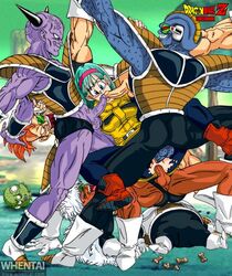 anal anal_sex blue_eyes blue_hair boots bulma_briefs bulma_briefs_(frieza_saga) burter captain_ginyu cum double_penetration dragon_ball dragon_ball_z dragon_ball_z_abridged fellatio gangbang ginyu_force green-tinted_eyewear guldo hair headband jeice oral penetration rape recoome scouter team_four_star tinted_eyewear vaginal_penetration veins whentai