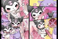 baku_(sanrio) censored cum kuromi licking licking_penis onegai_my_melody oposa oposa_4 penis sanrio tagme vaginal_insertion