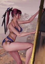 1girls 3d asian_female bra_strap cleavage curvy earrings eve_(stellar_blade) female gameplay gameplay_screenshot glasses ladder large_breasts light-skinned_female ponytail red_hair sideboob solo stellar_blade thick_thighs thighs viewed_from_side