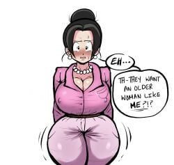 big_breasts chichi dragon_ball dragon_ball_z milf older_female pseudocel thick_thighs voluptuous_female