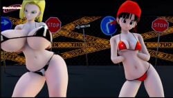 3d 5girls android_18 animated ass breasts bulma_briefs chichi dancing dragon_ball female mechferatu mmd pan_(dragon_ball) tagme videl video