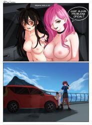 bad_edit black_hair comic edit large_breasts latam_virtual_youtuber nude pink_hair policewoman tagme text virtual_youtuber vtuber vtuberfanart