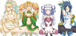 breasts chinese_clothes haku_(p&d) henry_bird_9 karin_(p&d) leilan_(p&d) pussy puzzle_&_dragons sakuya_(p&d) tail uncensored