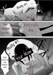 animal animal_genitalia animal_penis bent_over bully bullying canine caption doggy_style mother naked original_character text your_mom zoophilia