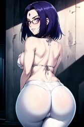 ai_generated anime anime_style ass ass_focus ass_visible_through_thighs asshole back_view bare_shoulders behind_view big_breasts bikini bikini_top_only breasts breasts breasts covered_pussy dc dc_comics female female_focus female_only from_behind glasses hd hd_(traditional) high_resolution highres horny horny_female huge_ass huge_breasts leggings lips looking_at_viewer looking_back nsfw portrait pose posing posing_for_picture posing_for_the_viewer purple_eyes purple_hair raven_(dc) shiny shiny_clothes shiny_hair shiny_skin short_hair simple_background skin sky4maleja smile teen_titans thick_ass thick_hips thick_thighs upper_body waist young younger_female