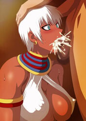 bikini blowjob censored cum dark-skinned_female dark_skin elena_(street_fighter) fellatio female human interracial male purple_haze sex straight street_fighter unseen_male_face