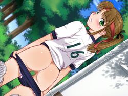 ass bloomers blush buruma green_eyes kiriyama_taichi long_hair maid_in_heaven nagisa nagisa_(maid_in_heaven) uncensored