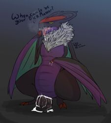 ... 2015 2_toes ? ass claws clitoris cum cum_in_pussy cum_inside cum_on_face cum_on_tongue disembodied_penis duo english_text erection female feral fur interspecies looking_at_viewer male nintendo noivern nude open_mouth panting penetration penis pokemon pokemon_(species) pussy scottish_dark_hawk sex straight text toe_claws toes tongue tongue_out vaginal_penetration video_games wings yellow_eyes