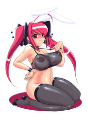 1girls animal_ear animal_ears breasts bunny_ear bunny_ears di_gi_charat dice female human large_breasts light-skinned_female light_skin long_hair no_panties see-through thighhighs tied_hair twintails usada_hikaru