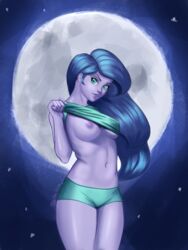 1girls boy_shorts breasts female friendship_is_magic humanized jay156 my_little_pony princess_luna_(mlp) shirt_lift solo