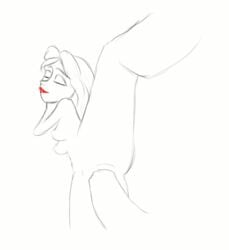 animated beast_(disney) beauty_and_the_beast belle disney disney_prince disney_princess female human male moistythirst monochrome nipples penetration penis pov sketch stomach_bulge straight throat_bulge vaginal_penetration