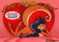 breasts carmelita_fox female lizardsharkragon lying_down nude sideboob sly_cooper_(series) smooth_fur solo valentine's_day