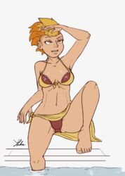 1girls bikini female female_only friendship_is_magic hourglass_figure human human_only humanized mohawk my_little_pony solo spitfire spitfire_(mlp) xenstroke