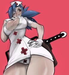 dutch_angle eymbee panties skullgirls solo upskirt valentine_(skullgirls)