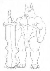 abs biceps darknut foreskin kisahhk8 male_only muscles nintendo nipples nude paws penis sketch sword testicles the_legend_of_zelda the_wind_waker uncut warrior weapon wind_waker wip