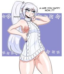 female half_naked kinathefox rwby weiss_schnee