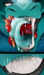 big drool greedy gulp kayda lunch maw mouth predator/prey red swallowing tasty teeth throat tongue uvula vore