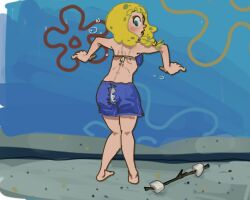 drawfag drawfriend embarrassed_underwear_female embarrassed_undressed_female ripped_pants rule_63 split_pants spongebob_reference spongebob_squarepants spongebob_squarepants_(character) underwear wardrobe_malfunction