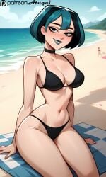 ai_generated atuqai beach bikini gwen_(tdi) human human_only light-skinned_female light_skin short_hair total_drama_island