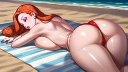 ai_generated bare_legs beach big_ass big_butt bikini closed_eyes disney fat_ass gigantic_ass gigantic_breasts huge_breasts huge_thighs jessica_rabbit kemonogirls light-skinned_female light_skin long_hair massive_ass massive_breasts mature_female milf red_hair sleeping solo_female squatting sweat sweatdrop thick_body thick_female thick_thighs thighs voluptuous voluptuous_female who_framed_roger_rabbit