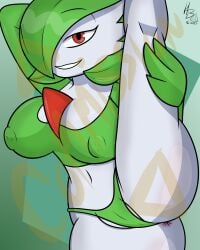 gardevoir hiroberserk leg_up looking_at_viewer pokemon pokemon_(species) seductive_look smiling solo_female women