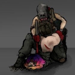 beaten blood faceless faceless_male female grenade hammer injury kya_nini military_uniform nonconsensual rape restrained rough_sex sex sledgehammer tagilla_(escape_from_tarkov) vaginal_rape weapon