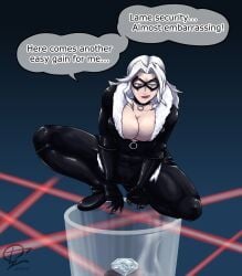 black_cat_(marvel) felicia_hardy hair imminent_fart imminent_scat latex marvel marvel_comics spider-man_(series) tagme thick_ass white_hair