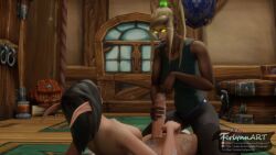 3d big_penis blaire_dawnstar blood_elf cum female ferlynn futa_on_female futanari handjob mastrubation selfsuck serenthia watching world_of_warcraft