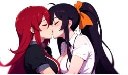 2females 2girls ai_generated akeno_himejima animated girl_on_girl high_school_dxd lesbian_couple lesbian_kiss lesbian_sex rias_gremory tagme video yuri