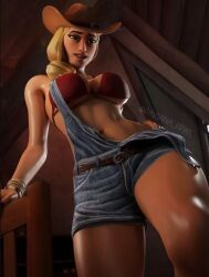 big_breasts blonde_hair blonde_hair curvy fortnite fortnite:_battle_royale green_eyes raviana_brwl rustler thighs