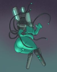 1boy 2024 android android_boy ass ass ass_focus backsack balls blue_body curvy digital_art hydrareality male metallic_body mindflayer_(ultrakill) robot_humanoid solo tentacle tentacle ultrakill