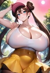 1girls ai_generated alternate_breast_size big_breasts breasts brown_hair chichiyama cleavage collarbone curvaceous curvaceous_body curvy curvy_body curvy_female curvy_figure female female_only game_freak gigantic_breasts huge_breasts human hyper hyper_breasts large_breasts long_hair massive_breasts pokemon pokemon_bw2 rosa_(pokemon) solo twintails voluptuous voluptuous_female