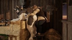 3d_(artwork) alternative_fashion animal_humanoid anthro ass barn bella_character big_breasts big_butt blender_(artwork) bovid bovid_horn bovid_humanoid bovine bovine_humanoid breasts cattle digital_media_(artwork) doggy_style dommy duke_(character) emo farm female from_behind_position hi_res horn huge_butt humanoid larger_female male male/female mammal mammal_humanoid moo nikchan sex size_difference smaller_male smile