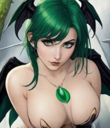 breasts capcom darkstalkers green_hair morrigan_aensland succubus