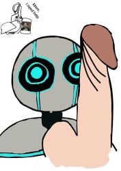 anthro big_penis blue_eyes dreamworks english_text first_porn_of_character goofy_ahh imminent_sex looking_at_penis machine meme milf robot robot_humanoid roz_(the_wild_robot) shitpost shocked simple_background tagme text the_wild_robot white_background