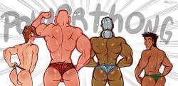 4boys ass ass_focus back_view boxer dark-skinned_male glass_joe little_mac male_only mawile123 muscular muscular_male nintendo punch_out soda_popinski super_macho_man thong underwear white_hair