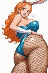 ai_generated alluring almost_naked almost_nude big_breasts blush breasts bunny bunny_costume bunny_ear bunny_ears bunny_girl bunnygirl bunnysuit curled_hair female female_only long_hair looking_at_viewer nami nami_(one_piece) one_piece open_mouth orange_eyes orange_hair post-timeskip seducing seduction seductive seductive_body seductive_eyes seductive_gaze seductive_look seductive_mouth seductive_pose shiny_hair shiny_skin skin_tight skintight skintight_bodysuit skintight_clothes skintight_clothing skintight_suit steamy_breath voluptuous voluptuous_female yashin