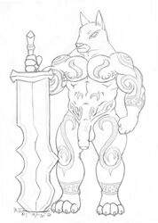 abs anthro balls biceps darknut flaccid foreskin humanoid_penis kisahhk8 male male_only mammal muscles nintendo nipples nude paws penis sketch solo standing sword tattoo the_legend_of_zelda the_wind_waker uncut warrior weapon wind_waker wip