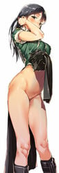 aida_takanobu chikuma_(kantai_collection) kantai_collection nopan pussy skirt_lift