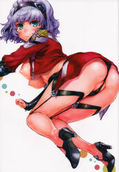 ass breasts heels nakamura_kanko nipples open_clothes open_shirt otentomaru shirt super_robot_wars