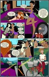 1boy 4girls areola bimbo bonnie_rockwaller breasts cleavage comic disney disney_channel end_page female french_kissing gagala human kim_possible kimberly_ann_possible male monique_(kim_possible) multiple_girls nipples page_27 robby_(kim_possible) shego the_tale_of_kiki_possible vehicle voluptuous yuri