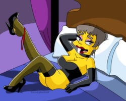 1girls ass bottomless breasts choker cleavage curvy elbow_gloves female female_only feminization genderswap high_heels large_ass large_breasts lipstick makeup panties rule_63 sandybelldf short_hair the_mysterious_waylon the_simpsons thighhighs waylon_smithers