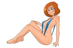 1girls ann_possible breasts disney female kim_possible large_breasts rodjim sideboob sitting sling_bikini solo straight_hair