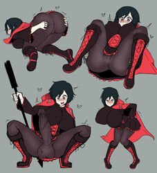 1futa ass ass_expansion balls bimbo black_hair blush boots breast_expansion breasts cape dress erection female futa_only futa_transformation futanari hair huge_ass huge_breasts huge_cock intersex leggings penis purple_eyes red_cape ruby_rose rwby short_hair silver_eyes sinensian solo testicles transformation uncensored